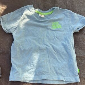 Kids Light Blue Tee with Neon Green Accents